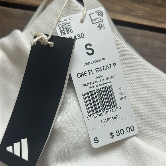 Adidas Men's White Jogger Pants - Picture 2 of 2